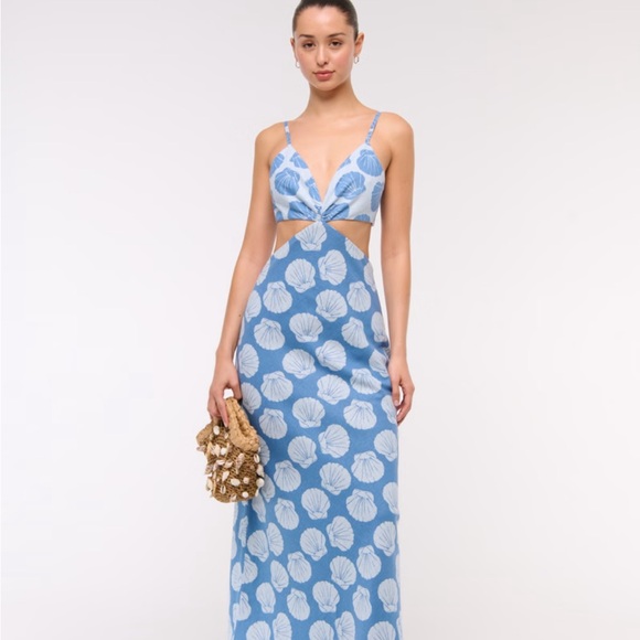 Abercrombie & Fitch Dresses & Skirts - Abercrombie & Fitch Blue and White Shell Maxi Dress